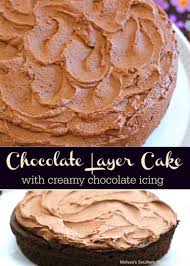 Chocolate Layer Cake With Creamy Chocolate Icing Chocolate Cake Chocolatecake Desserts Cakere Chocolate Icing Recipes Chocolate Icing Chocolate Layer Cake