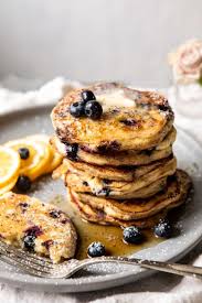 Blueberry Lemon Ricotta Pancakes Half Baked Harvest Recipe In 2020 Ricotta Pancakes Food Lemon Ricotta Pancakes