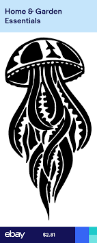 Jellyfish Vinyl Decal Sticker Window Wall Bumper Macbook Squid Octopus Black Jellyfish Octopus Decals Turtle Wall Art