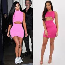 Kim Kardashian S Pink Yeezy Dress Bodycon Dress Dresses Bodycon