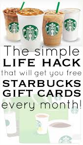 My Favorite Starbucks Life Hack To Get Free Gift Cards Free Starbucks Gift Card Starbucks Gift Card Starbucks Gift