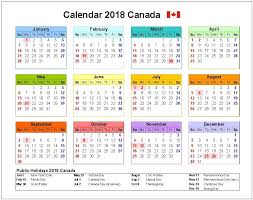 Canada Calendar 2018 Excel Calendar Printable Calendar Design Calendar Template