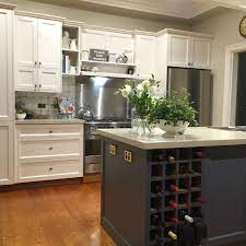 Painted Kitchen Project Dulux Antique White Usa On Rear Cupboards And Dulux Cyberpunk On Island Antique White Usa Dulux Kitchen Paint Greige Kitchen Cabinets