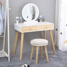 Voir plus d'idées sur le thème produits de beauté, rangements maquillage, produit de maquillage. Table De Maquillage Coiffeuse Avec 2 Tiroirs 1 Tabouret Pour Chambre Cdiscount Maison