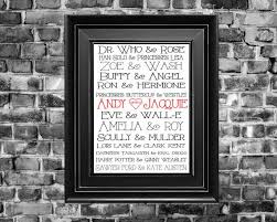 Personalized Famous Geek Couples Print Wedding Gift Anniversary Gift Shower Gift Engagement Personalized Engagement Gifts Subway Art Print Engagement Gifts