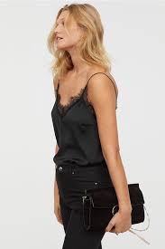 Satin Camisole Top Black Dressy Tops Womens Sleeveless Tops Camisole Top