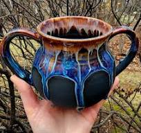 Customized mug with red and gold accents