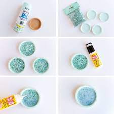 Diy Crushed Glass Coasters Tell Love And Party Broken Glass Crafts Glass Art Techniques Crushed Glass