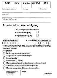 Wenn Ihr Einmal Krank Sein Solltet Hier Der Krankenschein Zum Selbst Ausfullen Krankenschein Krank Lustig