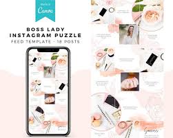Free instagram puzzle template is a beautiful and lovely template made with love in the most cohesive way using instagram puzzle. Boss Lady Canva Instagram Puzzle Feed Template The Blog Creative