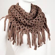 Or, you can knit in the round if you're more experienced with knitting. Accessories Nwot Khaki Mesh Knit Fringe Infinity Scarf Poshmark