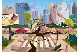 Usgs earthquake hazards program, responsible for monitoring, reporting, and researching earthquakes and earthquake hazards. City Earthquake Natural Disaster City Drawing Natural Disasters Illustration