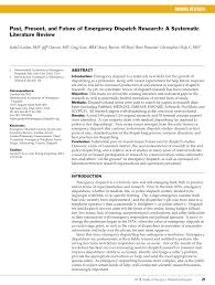 Emergency dispatchers are crucial for obtaining information needed to determine an emergency course of action. Pdf Past Present And Future Of Emergency Dispatch Research A Systematic Literature Review
