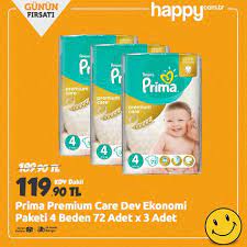 sadece happy com tr de prima bebek bezi premium care dev ekonomi bebek bezi numaralari 3 adet 119 90 tl siparis vermek icin https bebek bezi bebek ekonomi
