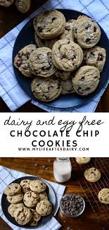 The bigger the cookies, the longer they'll take to cook. Eggless Chocolate Chip Cookies My Life After Dairy Recipe In 2020 Dairy Free Chocolate Chips Chocolate Chip Cookies Egg Free Cookies