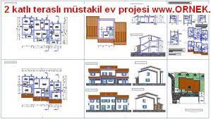 2 Katli Terasli Mustakil Ev Projesi Projesi 2 Katli Terasli Evler Mimari Tasarim Betonarme