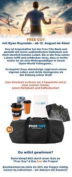 Check spelling or type a new query. Gewinne Ein Entspanntes Fanpaket Zum Free Guy Kinostart Mit Ryan Reynolds Moviejones