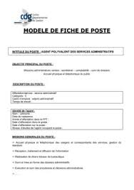 Nettoyage, entretien des surfaces de son site d'intervention. Modele De Fiche De Poste Www Cdg 87 Fr Flip Ebook Pages 1 3 Anyflip Anyflip