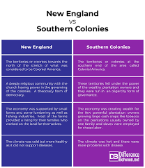 difference between new england colonies and southern