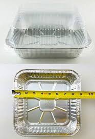 Durable Packaging Square Cake Foil Pan Wclear Dome Lid 25 Sets Disposable Aluminum Baking Pan Pack Of 25 Aluminum Baking Pans Square Cakes Aluminum Foil Pans