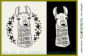 Download Free Drama Llama Ding Dong Svg Dxf Eps Png Cricut Silhouette Clean Cutting Files Crafter File