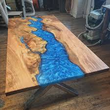 Стол из слэбов с эпоксидной смолой. Willow River Table With Blue Ecopoxy Rivertable Blue Alldone Craftsman Woodworking Wood Table Rustic Rustic Wood Furniture Plans Rustic Wood Furniture