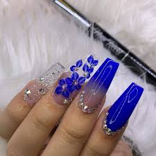 Diseños de uñas acrilicas con cintilla. Tonos Azules Unas Acrilicas Disenos Web Facebook