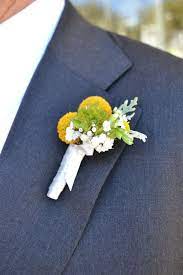 Pastel Billy Ball Dusty Miller Bupleurum And Statice Boutonniere Fleurish Floral Designs Floral Floral Design Flowers In Hair