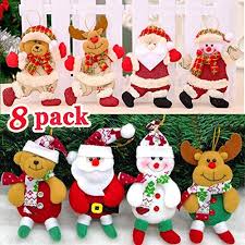 Turnmeon 8 Pack Christmas Ornaments Plush Christmas Tree Doll Xmas Hanging Ornaments Decorations Par Christmas Angel Doll Christmas Plush Xmas Tree Decorations