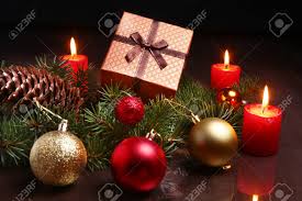 Christmas Decoration With Gift Boxes Red Candles Christmas Stock Photo Picture And Royalty Free Image Image 90075528