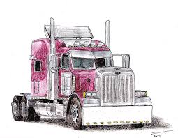 Learning to draw takes patience and practice. Custom Peterbilt Truck Cab Drawing By Dan Poll
