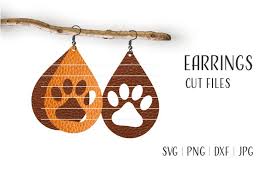 Download Dog Paw Earrings Svg Leather Faux Wood Laser Cut 158649 Cut Files Design Bundles
