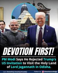 In a significant statement, Prime Minister Narendra Modi revealed that he  respectfully declined former U.S. President Donald Trump's invitation to  visit the United States, citing a more spiritually significant destination  — the