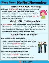 No Nut November: What is the Meaning of this Useful Slang Term? • 7ESL