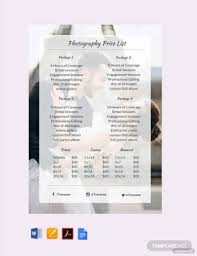 If you need to design price lists and flyers for your works, you came to the right place. 8 Photography Price List Templates Word Pdf Publisher Psd Indesign Free Premium Templates