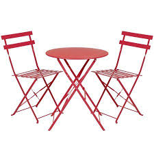 Best Choice Products Metal 3 Piece Portable Folding Outdoor Bistro Set Red Walmart Com Red Patio Furniture Bistro Set Outdoor Bistro Set