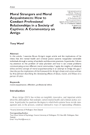 Table of contents developing a framework for carbon accounting disclosure strategies: Pdf Moral Strangers And Moral Acquaintances How To Conduct Professional Relationships In A Society Of Captives A Commentary On Arrigo