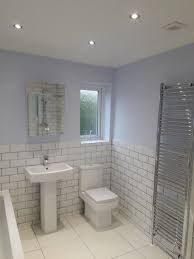 New Bathroom In Seaside Home Walls In Dulux Blueberry White Poole Bournemouth Painter Dulux White Paint Small Bathroom Remodel Bedroom Colour Palette