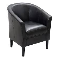 All you need is a stack of vintage books to complete the look. Simon Black Faux Leather Accent Chair At Home