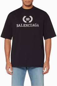 shop balenciaga black black bb logo t shirt for men ounass uae