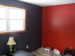 Painting Idea For A Feature Wall Crimson Red Color Bedroom Red Red Bedroom Walls Dark Blue Dining Room
