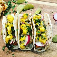 Flaky cod fish is battered and fried for the most delicious battered cod fish tacos. Fish Tacos Mango Salsa With Avo Cilantro Dressing Seasoned To Taste