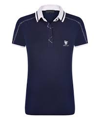 Sir Raymond Tailor Navy White Contrast Collar Golf Club Logo Polo Plus Too