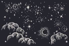 Star Moon Cloud Sky Drawings Drawing Stars Cloud Drawing Star Illustration