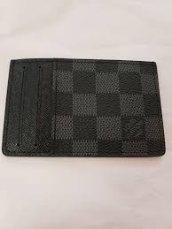 Louis Vuitton Neo Porte Cartes Material Damier Graphite Canvas Compact Vertical Card Holder Has 2 Spots To Put Credi Louis Vuitton Wallet Louis Vuitton Louis