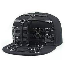 Unisex 3d Metal Stud Adjustable Flat Bill Snapback Baseball Punk Cap Hat 50 Ch1222rpc6h Leather Baseball Cap Flat Bill Hats Hats For Men