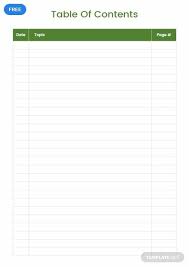 A Blank Table Of Contents Template You Can Download For Free This Allows You To Create A Table Of Contents Template Table Of Contents Table Of Contents Design