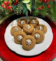 A peanut butter cookie with a kiss of chocolate on top. Www Cookingmamas Com Wp Content Uploads 2020 12