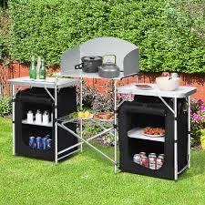Folding Camping Table W Storage Organizer In 2020 Grill Table Outdoor Camping Kitchen Camping Table