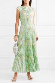 Prada Pleated Floral Print Crepe De Chine Maxi Dress Net A Porter Com Maxi Dress Dresses Fashion
